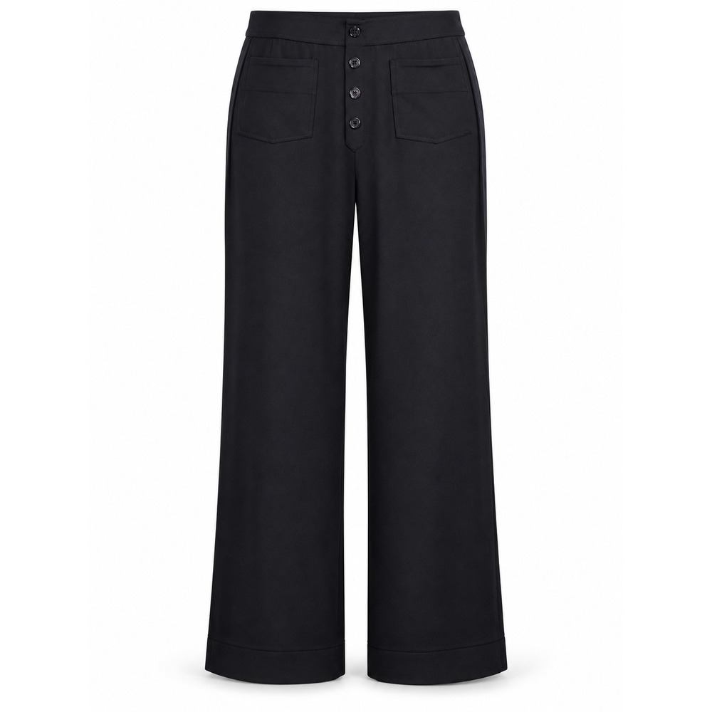 Halara Black Wide Leg Pants XL Tall High Waisted Button detail Workwear Stretch